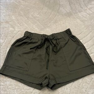 Olive Green Women's High Waisted Shorts